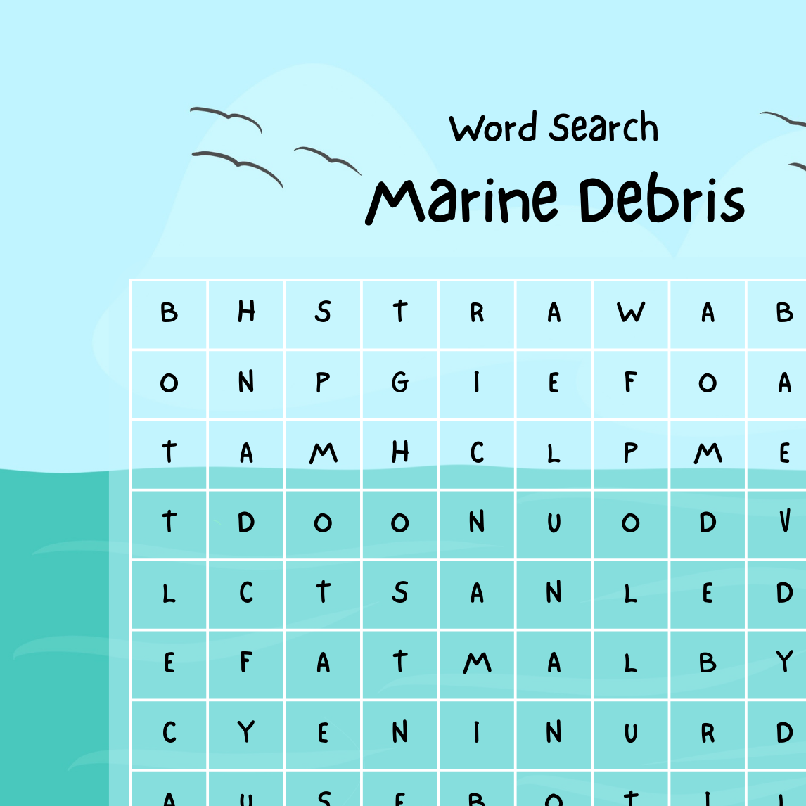 Sea-Word Safari Conservation Word Searches